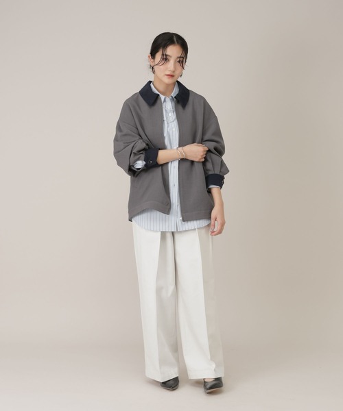 GLOBAL WORK（グローバルワーク）の「ワークジャケット/650201（ブルゾン・レディース・チャコールグレー/ライトベージュ・FREE）」の10枚目の写真