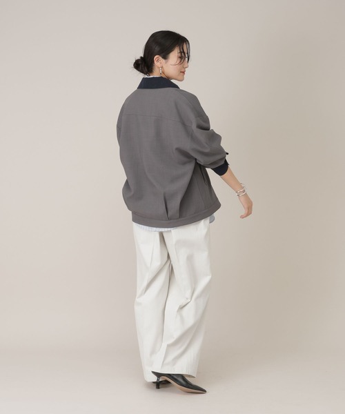 GLOBAL WORK（グローバルワーク）の「ワークジャケット/650201（ブルゾン・レディース・チャコールグレー/ライトベージュ・FREE）」の12枚目の写真