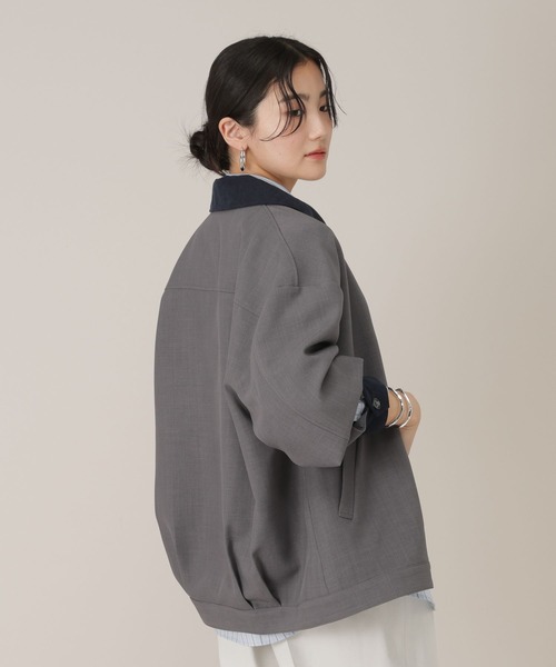 GLOBAL WORK（グローバルワーク）の「ワークジャケット/650201（ブルゾン・レディース・チャコールグレー/ライトベージュ・FREE）」の14枚目の写真