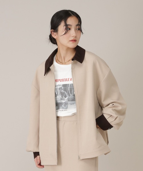 GLOBAL WORK（グローバルワーク）の「ワークジャケット/650201（ブルゾン・レディース・チャコールグレー/ライトベージュ・FREE）」の17枚目の写真