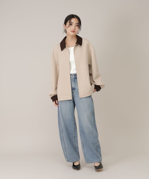 GLOBAL WORK（グローバルワーク）の「ワークジャケット/650201（ブルゾン・レディース・チャコールグレー/ライトベージュ・FREE）」の19枚目の写真