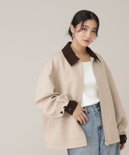 GLOBAL WORK（グローバルワーク）の「ワークジャケット/650201（ブルゾン・レディース・チャコールグレー/ライトベージュ・FREE）」の22枚目の写真