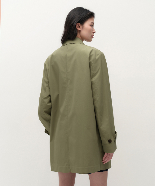 MUSINSA STANDARD WOMAN（ムシンサスタンダードウーマン）の「ウィメンズ シングル ハーフ トレンチコート [オリーブ]（トレンチコート・レディース・その他・SMALL/MEDIUM）」の2枚目の写真
