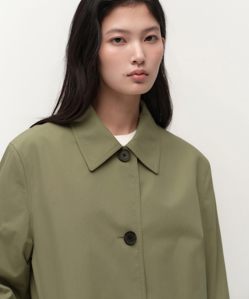 MUSINSA STANDARD WOMAN（ムシンサスタンダードウーマン）の「ウィメンズ シングル ハーフ トレンチコート [オリーブ]（トレンチコート・レディース・その他・SMALL/MEDIUM）」の3枚目の写真
