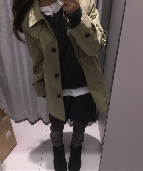MUSINSA STANDARD WOMAN（ムシンサスタンダードウーマン）の「ウィメンズ シングル ハーフ トレンチコート [オリーブ]（トレンチコート・レディース・その他・SMALL/MEDIUM）」の11枚目の写真