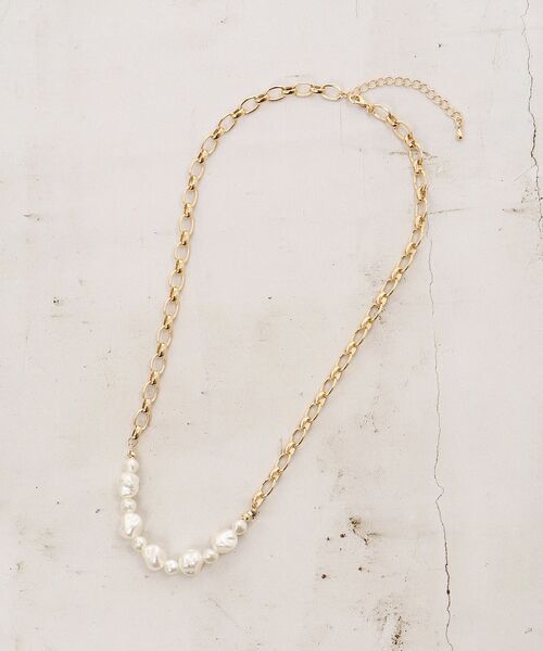 le.coeur blanc（ルクールブラン）の「パール×チェーンネックレス（ネックレス・レディース・ホワイト・FREE）」の2枚目の写真