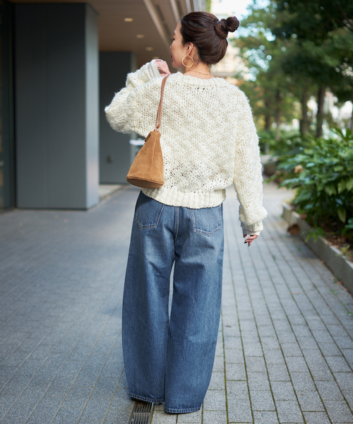 B.C STOCK（ベーセーストック）の「《追加8》ウォッシャブル / DU JOUR / デュ ジュール BARREL BAGGY JEAN（デニムパンツ・レディース・ホワイト系その他/ネイビー/ブルー・36/38）」の5枚目の写真