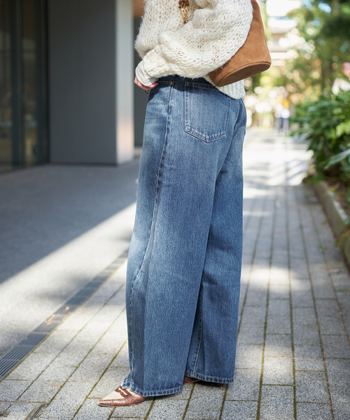 B.C STOCK（ベーセーストック）の「《追加8》ウォッシャブル / DU JOUR / デュ ジュール BARREL BAGGY JEAN（デニムパンツ・レディース・ホワイト系その他/ネイビー/ブルー・36/38）」の8枚目の写真