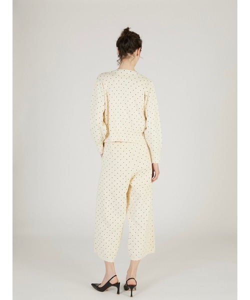 crinkle crinkle crinkle（クリンクルクリンクルクリンクル）の「【crinkle crinkle crinkle】dot pants/ドットパンツ（ニット/セーター・レディース・ブラック/アイボリー・FREE）」の6枚目の写真