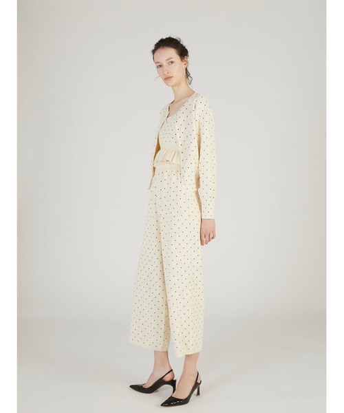 crinkle crinkle crinkle（クリンクルクリンクルクリンクル）の「【crinkle crinkle crinkle】dot pants/ドットパンツ（ニット/セーター・レディース・ブラック/アイボリー・FREE）」の8枚目の写真