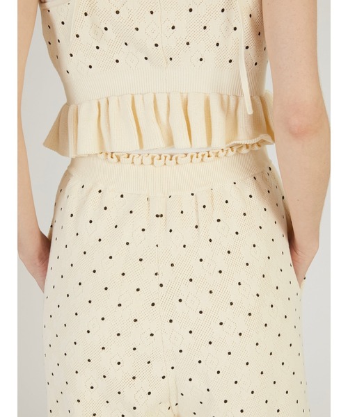 crinkle crinkle crinkle（クリンクルクリンクルクリンクル）の「【crinkle crinkle crinkle】dot pants/ドットパンツ（ニット/セーター・レディース・ブラック/アイボリー・FREE）」の10枚目の写真