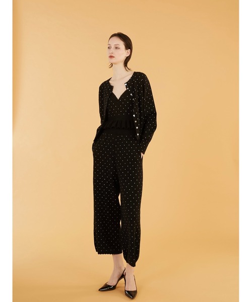 crinkle crinkle crinkle（クリンクルクリンクルクリンクル）の「【crinkle crinkle crinkle】dot pants/ドットパンツ（ニット/セーター・レディース・ブラック/アイボリー・FREE）」の18枚目の写真