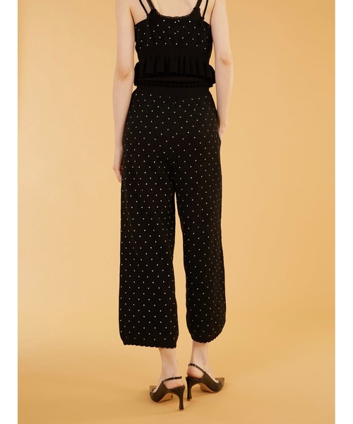 crinkle crinkle crinkle（クリンクルクリンクルクリンクル）の「【crinkle crinkle crinkle】dot pants/ドットパンツ（ニット/セーター・レディース・ブラック/アイボリー・FREE）」の20枚目の写真