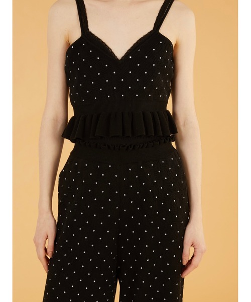 crinkle crinkle crinkle（クリンクルクリンクルクリンクル）の「【crinkle crinkle crinkle】dot pants/ドットパンツ（ニット/セーター・レディース・ブラック/アイボリー・FREE）」の22枚目の写真