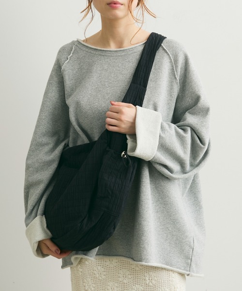 Crisp（クリスプ）の「サイドポケットステッチショルダーバッグ（ショルダーバッグ・レディース・アイボリー/ブラック・FREE）」の7枚目の写真