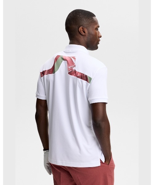 J.LINDEBERG(ジェイリンドバーグ)の「【J.LINDEBERG/GOLF】 半袖ポロシャツ KV Print Polo(ポロシャツ・メンズ・ホワイト・46)」の1枚目の写真