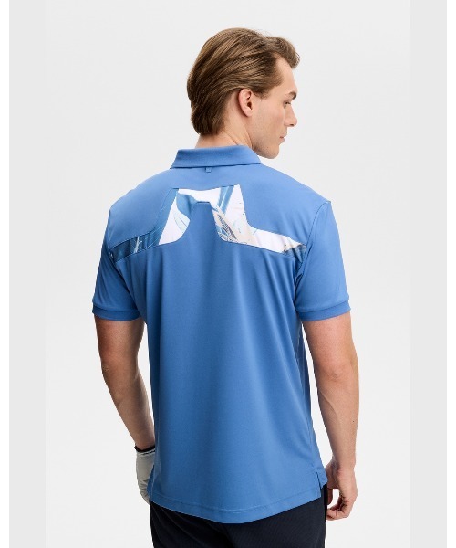 J.LINDEBERG（ジェイリンドバーグ）の「【J.LINDEBERG/GOLF】 半袖ポロシャツ  KV Print Polo（ポロシャツ・メンズ・ホワイト/ブルー・46/44/48）」の2枚目の写真