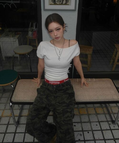 IDWS(アイドンワナセル)の「Oblique Print Pants Dark Multi(その他パンツ・レディース・その他・2/1/0)」の4枚目の写真