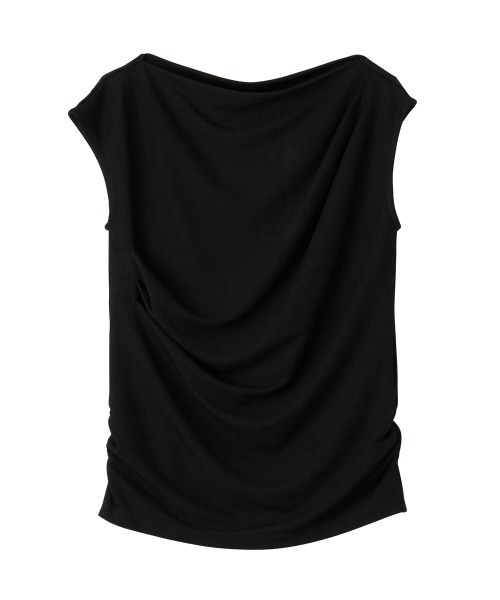 RANAN(ラナン)の「タックドレープフレンチスリーブリブT(Tシャツ/カットソー・レディース・ブルー/アイボリー/ブラック/ベージュ/ピンク・LL/M/L)」の19枚目の写真