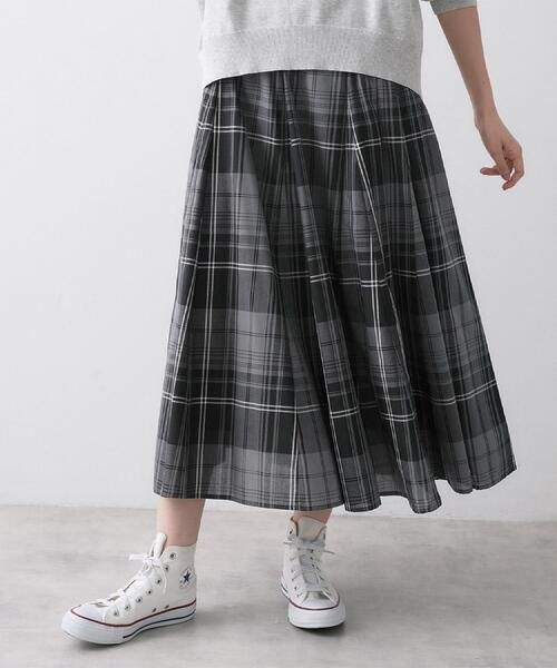 Dessin(デッサン)の「【ウエストゴム/洗える】映えチェック柄スカート(スカート・レディース・チャコールグレー/レッド系/モスグリーン系1・03/02/01/00)」の8枚目の写真