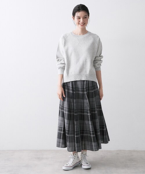 Dessin(デッサン)の「【ウエストゴム/洗える】映えチェック柄スカート(スカート・レディース・チャコールグレー/レッド系/モスグリーン系1・03/02/01/00)」の10枚目の写真