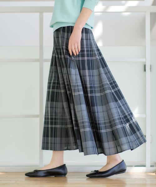 Dessin(デッサン)の「【ウエストゴム/洗える】映えチェック柄スカート(スカート・レディース・チャコールグレー/レッド系/モスグリーン系1・03/02/01/00)」の12枚目の写真