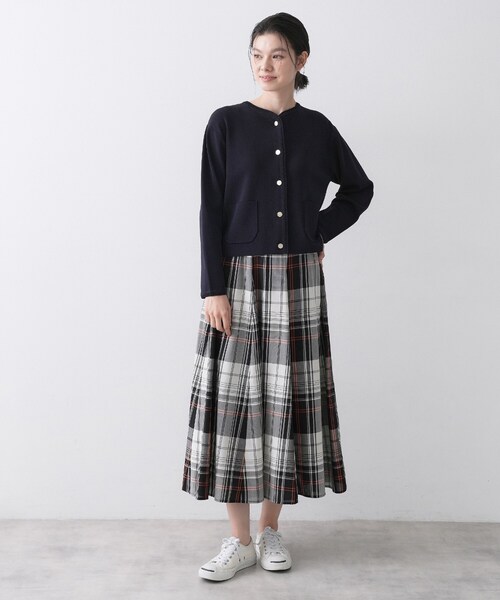 Dessin(デッサン)の「【ウエストゴム/洗える】映えチェック柄スカート(スカート・レディース・チャコールグレー/レッド系/モスグリーン系1・03/02/01/00)」の17枚目の写真