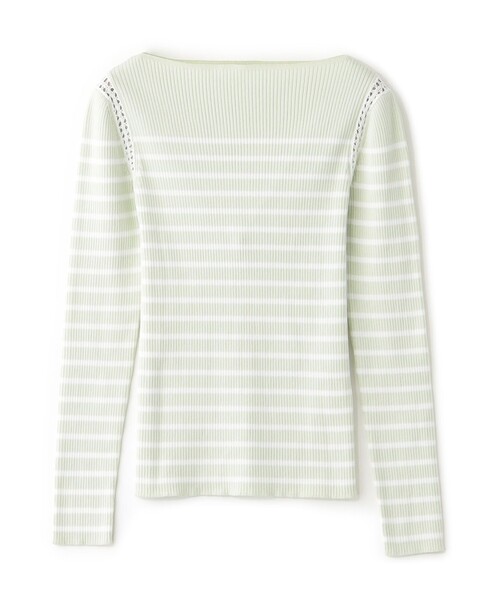 BIANCA(ビアンカ)の「【ON/OFF着回し】クロッシェレースボーダーニット(ニット/セーター・レディース・グリーン/ブルー系その他4/ブラック・38)」の13枚目の写真