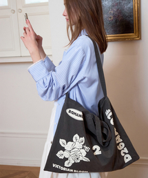 DEWEDEWE（デュイデュイ）の「ローズエコバッグ_グレー（エコバッグ/サブバッグ）」