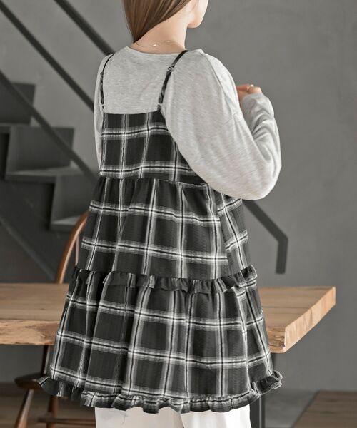 rps（アールピーエス）の「ワッフルチェックリボンキャミチュニック（チュニック・レディース・ブラック/ブルー/イエロー・フリー）」の10枚目の写真