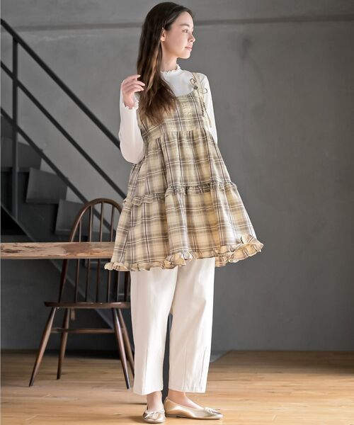 rps（アールピーエス）の「ワッフルチェックリボンキャミチュニック（チュニック・レディース・ブラック/ブルー/イエロー・フリー）」の20枚目の写真