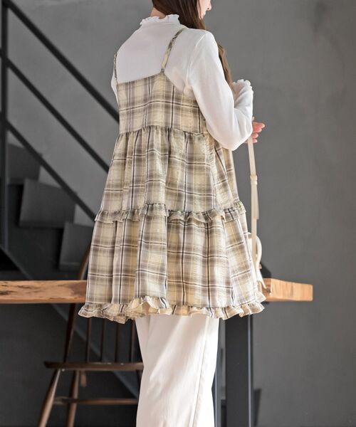 rps（アールピーエス）の「ワッフルチェックリボンキャミチュニック（チュニック・レディース・ブラック/ブルー/イエロー・フリー）」の22枚目の写真