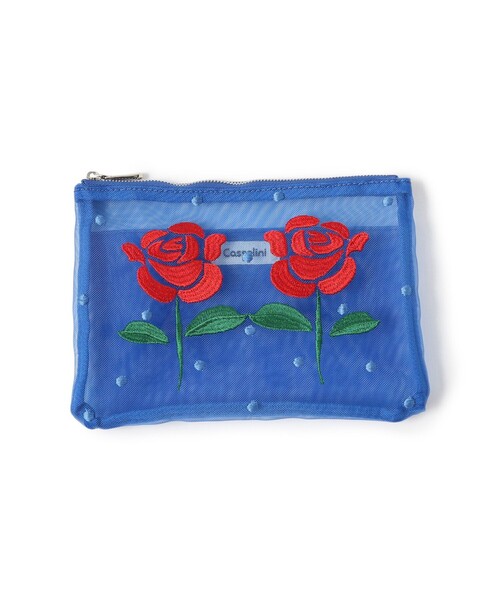 Ray BEAMS（レイビームス）の「【別注】Casselini / チュール 刺繍 ポーチ（ポーチ・レディース・ブルー/ブラック・ONE SIZE）」の2枚目の写真