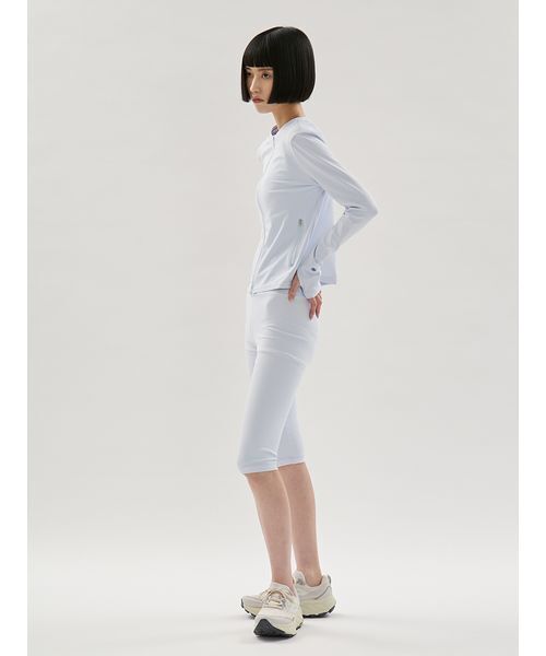 emmi（エミ）の「【Sustainaretch】ジップアップトップス/UVカット/接触冷感（Tシャツ/カットソー・レディース・ライトブルー/ブラック/ピンク・F）」の6枚目の写真