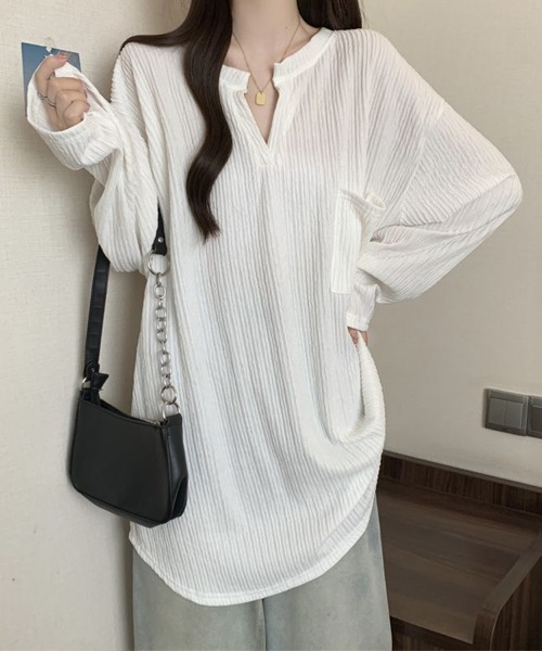 SallyLunn(サリーラン)の「キーネック プリーツライクトップス(その他トップス・レディース・ホワイト/ブラック・LARGE/MEDIUM)」の10枚目の写真
