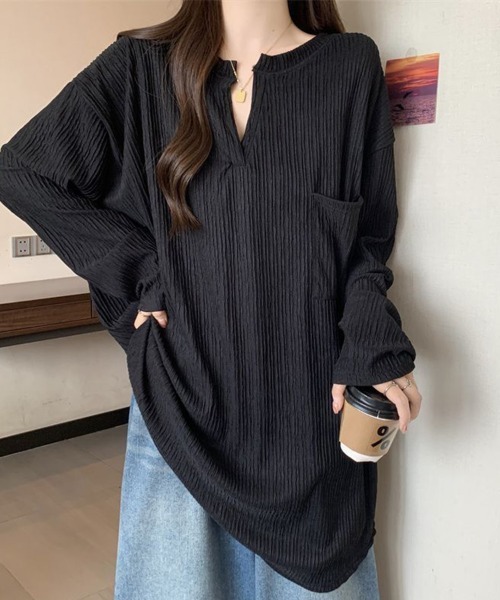 SallyLunn(サリーラン)の「キーネック プリーツライクトップス(その他トップス・レディース・ホワイト/ブラック・LARGE/MEDIUM)」の12枚目の写真