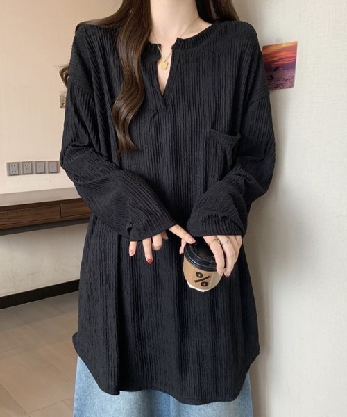 SallyLunn(サリーラン)の「キーネック プリーツライクトップス(その他トップス・レディース・ホワイト/ブラック・LARGE/MEDIUM)」の13枚目の写真