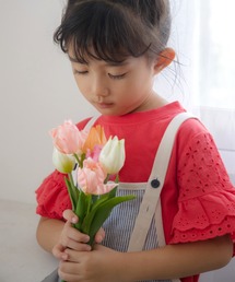 MAKE YOUR DAY | ハートアイコンフリル袖半袖Tシャツ■80~140cm(Tシャツ/カットソー)