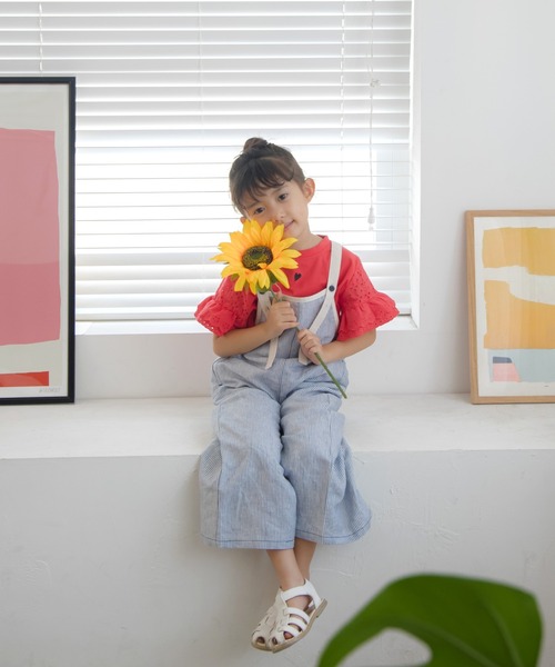 MAKE YOUR DAY(メイクユアデイ)の「ハートアイコンフリル袖半袖Tシャツ■80~140cm(Tシャツ/カットソー・キッズ・レッド/オフホワイト/ブラック・110/100/90/140/130/120/80)」の21枚目の写真