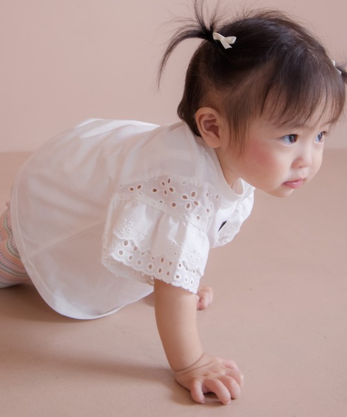 MAKE YOUR DAY(メイクユアデイ)の「ハートアイコンフリル袖半袖Tシャツ■80~140cm(Tシャツ/カットソー・キッズ・レッド/オフホワイト/ブラック・110/100/90/140/130/120/80)」の13枚目の写真