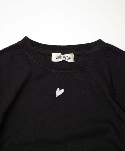 MAKE YOUR DAY(メイクユアデイ)の「ハートアイコンフリル袖半袖Tシャツ■80~140cm(Tシャツ/カットソー・キッズ・レッド/オフホワイト/ブラック・110/100/90/140/130/120/80)」の22枚目の写真