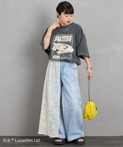 GOOD ROCK SPEED（グッドロックスピード）の「[GOOD ROCK SPEED/グッドロックスピード] 別注 / STAR WARS / MILLENNIUM FALCON / プリントTシャツ / ディズニー（Tシャツ/カットソー・レディース・チャコール・XL/L/M）」の8枚目の写真