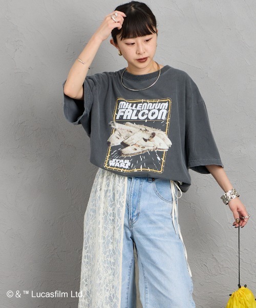 GOOD ROCK SPEED（グッドロックスピード）の「[GOOD ROCK SPEED/グッドロックスピード] 別注 / STAR WARS / MILLENNIUM FALCON / プリントTシャツ / ディズニー（Tシャツ/カットソー・レディース・チャコール・XL/L/M）」の11枚目の写真