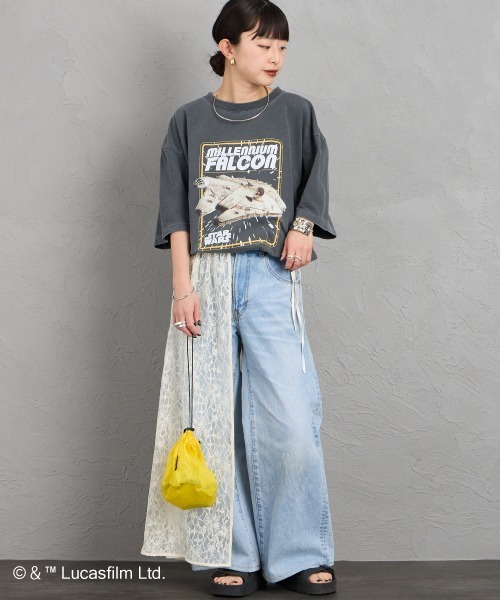GOOD ROCK SPEED（グッドロックスピード）の「[GOOD ROCK SPEED/グッドロックスピード] 別注 / STAR WARS / MILLENNIUM FALCON / プリントTシャツ / ディズニー（Tシャツ/カットソー・レディース・チャコール・XL/L/M）」の13枚目の写真