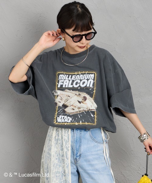 GOOD ROCK SPEED（グッドロックスピード）の「[GOOD ROCK SPEED/グッドロックスピード] 別注 / STAR WARS / MILLENNIUM FALCON / プリントTシャツ / ディズニー（Tシャツ/カットソー・レディース・チャコール・XL/L/M）」の10枚目の写真