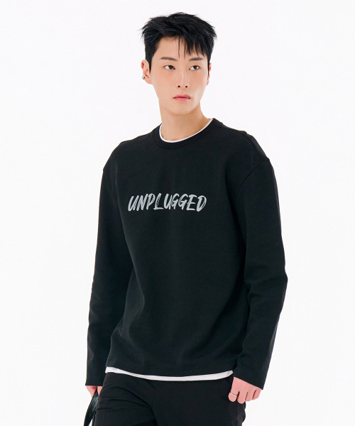 CHASECULT(チェイスカルト)の「メンズレイヤードグラフィックTシャツ-FARK5117B03(Tシャツ/カットソー・メンズ・ブラック・95/100/105)」の1枚目の写真