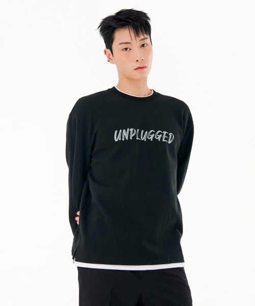 CHASECULT(チェイスカルト)の「メンズレイヤードグラフィックTシャツ-FARK5117B03(Tシャツ/カットソー・メンズ・ブラック・95/100/105)」の3枚目の写真