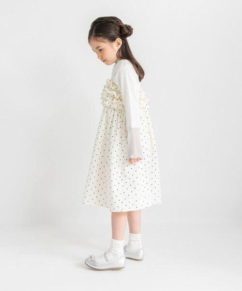 BRANSHES（ブランシェス）の「【プチレディ/おそろい】胸フリルキャミワンピース（ワンピース・キッズ・ラベンダー/アイボリー・130/140/150/100/120/110）」の6枚目の写真