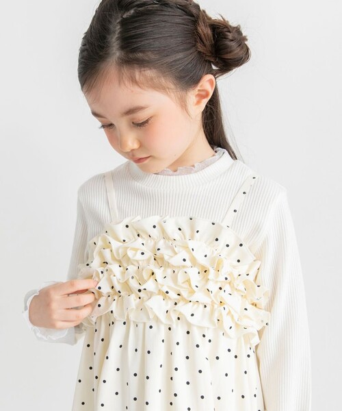 BRANSHES（ブランシェス）の「【プチレディ/おそろい】胸フリルキャミワンピース（ワンピース・キッズ・ラベンダー/アイボリー・130/140/150/100/120/110）」の8枚目の写真