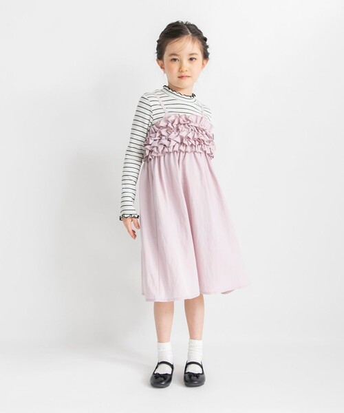 BRANSHES（ブランシェス）の「【プチレディ/おそろい】胸フリルキャミワンピース（ワンピース・キッズ・ラベンダー/アイボリー・130/140/150/100/120/110）」の14枚目の写真